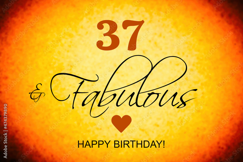 37th birthday card wishes illustration Stock Illustration | Adobe Stock