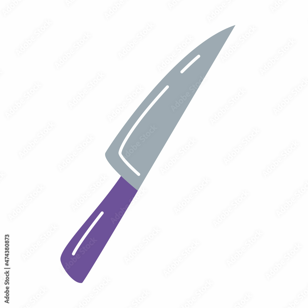 A chef's kitchen knife for making delicious meals. Kitchen utensils concept. Knife icon. Vector illustration isolated. A chef's kitchen knife for making delicious meals. Kitchen utensils concept. Knife icon. Vector illustration isolated.