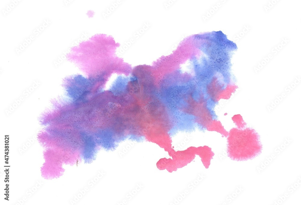 watercolor paint stains on white background