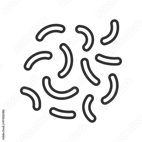 Monochrome bacteria line icon vector illustration. Linear logo virus, biological cell, microbiology