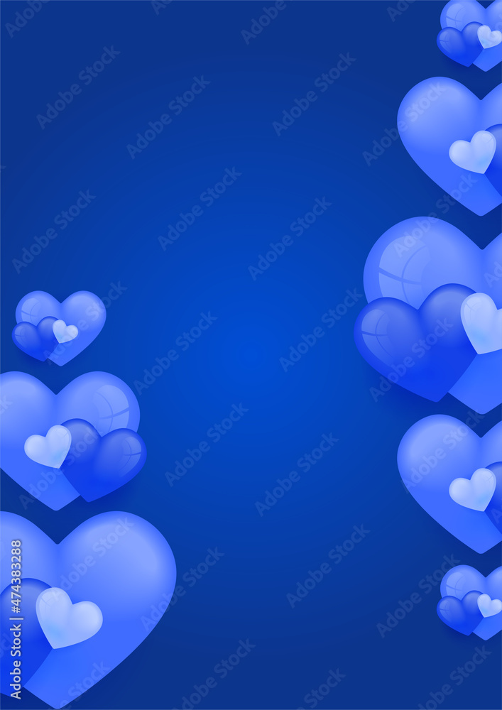 Blue universal love valentine background. Design for special days, women's day, valentine's day, birthday, mother's day, father's day, Christmas, wedding, and event celebrations.