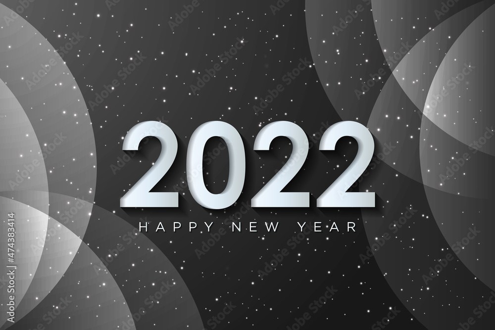2022 happy new year greeting card with abstract background design for greeting card, poster, banner. Vector illustration.