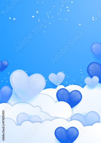 Blue universal love valentine background. Design for special days  women s day  valentine s day  birthday  mother s day  father s day  Christmas  wedding  and event celebrations.