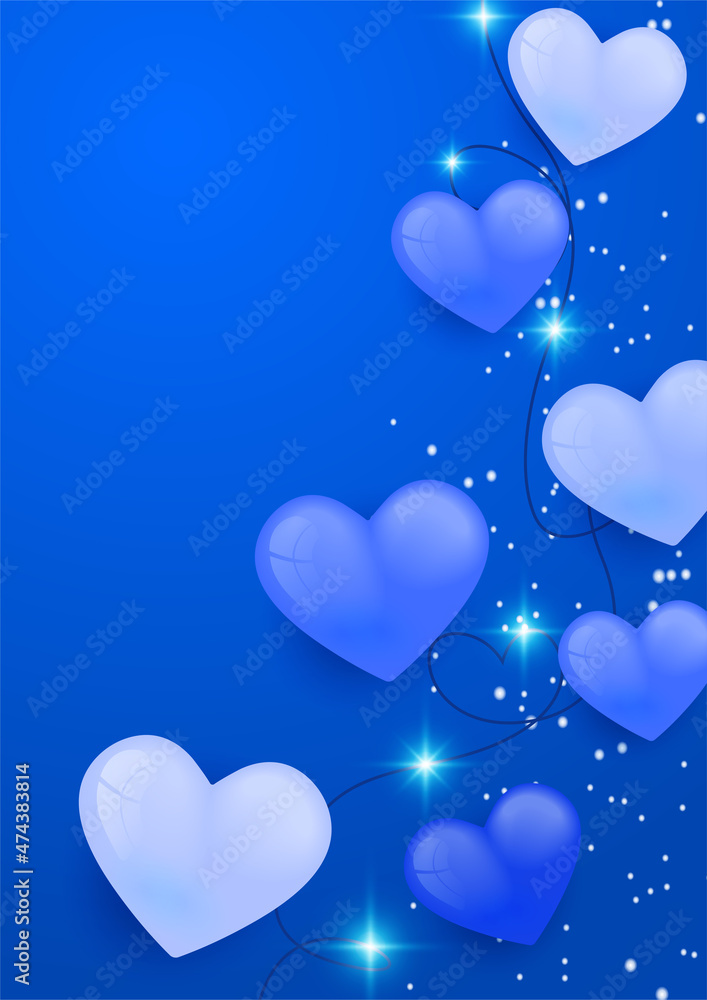 Blue universal love valentine background. Design for special days, women's day, valentine's day, birthday, mother's day, father's day, Christmas, wedding, and event celebrations.