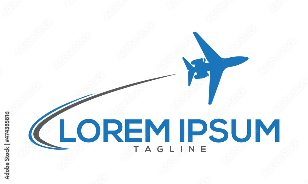 Unique airplane logo Modern and minimalist vector and abstract logo