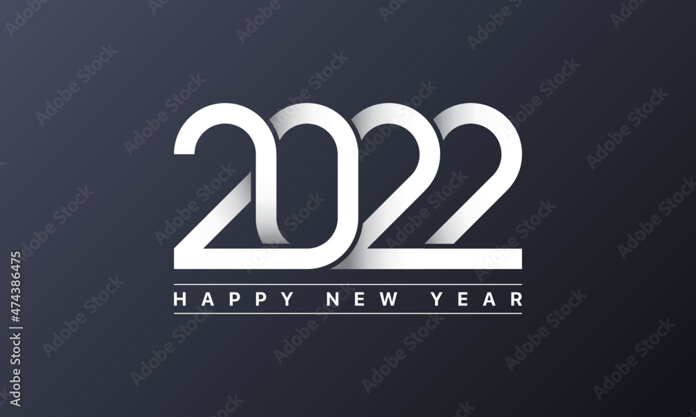 Happy New Year 2022. Happy New Year on a Dark Background. Holiday Greeting Card Happy New Year 2022. Happy New Year on a Dark Background. Holiday Greeting Card