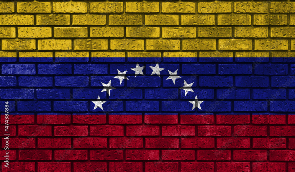Venezuela flag on a brick wall