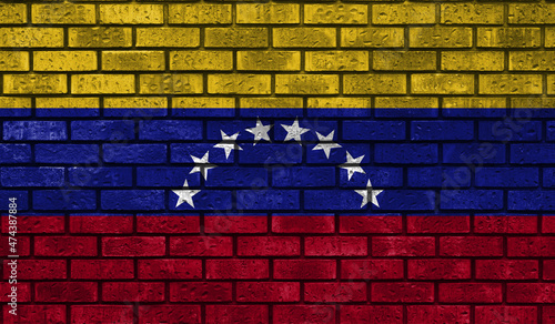 Venezuela flag on a brick wall photo