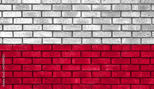 Poland flag on a brick wall