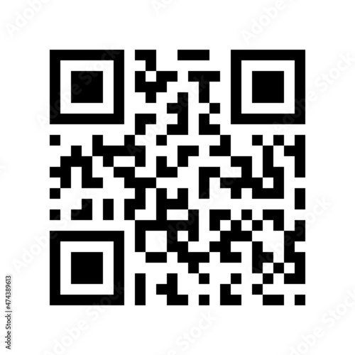 QR de isolated on white. Qr-code vector icon