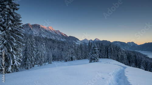 Sonnenaufgang im winterlichen Ennstal © Georg Jakob