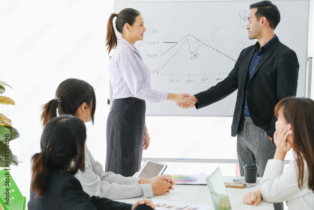 Asia business in seminar or employees group meeting in a conference room Asia business in seminar or employees group meeting in a conference room
