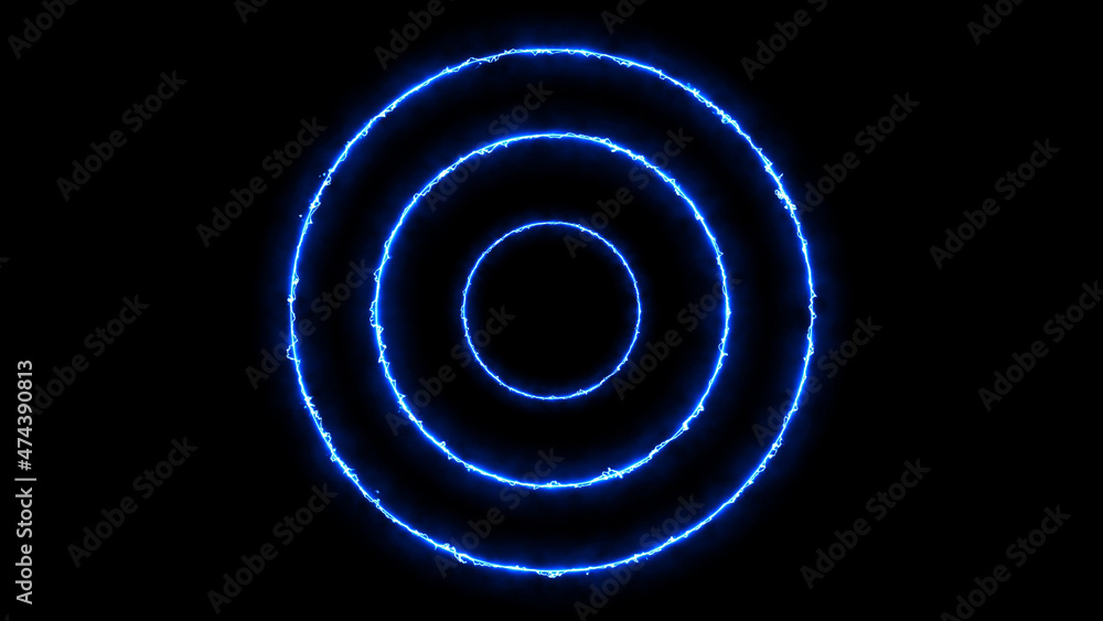 Naklejka premium Blue Arc reactor Light Concentric Circles