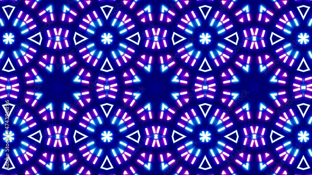 Geometric Neon Tiled LED Light Background