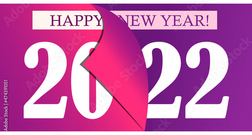 2021 Happy New Year Promotion Poster or banner with open gift wrap paper. Change or open to new year 2021 concept.Promotion and shopping template for New Year.Vector EPS10