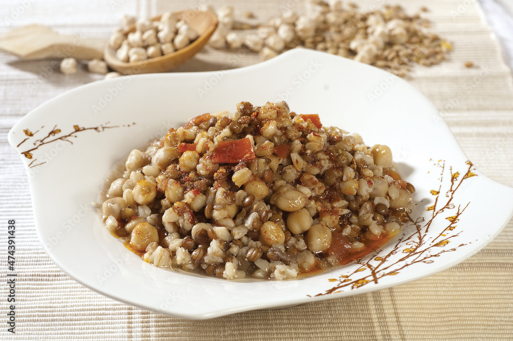 green lentils with chickpeas green lentils with chickpeas