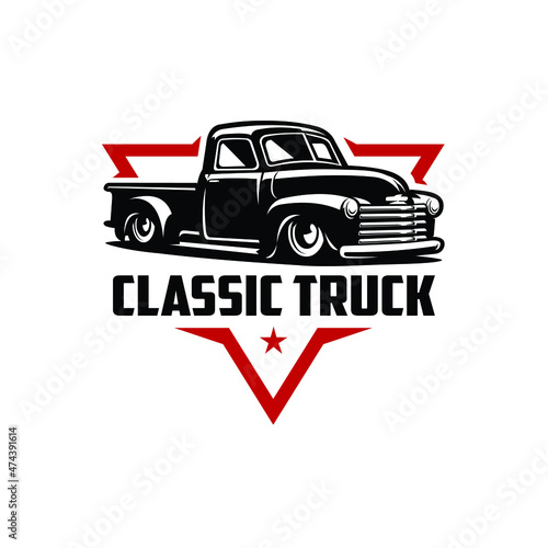 Classic vintage truck restoration ready made logo. Best for restoration car related business or enthusiast