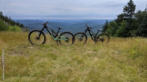 mountain bikes on a mountain