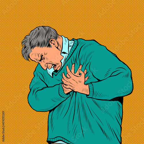 an elderly man heart pain, myocardial infarction hypertensive crisis arrhythmia and other diseases of cardiology