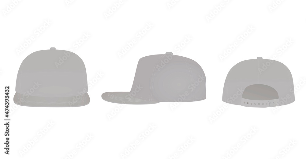 Grey baseball cap. vector illustration Grey baseball cap. vector illustration
