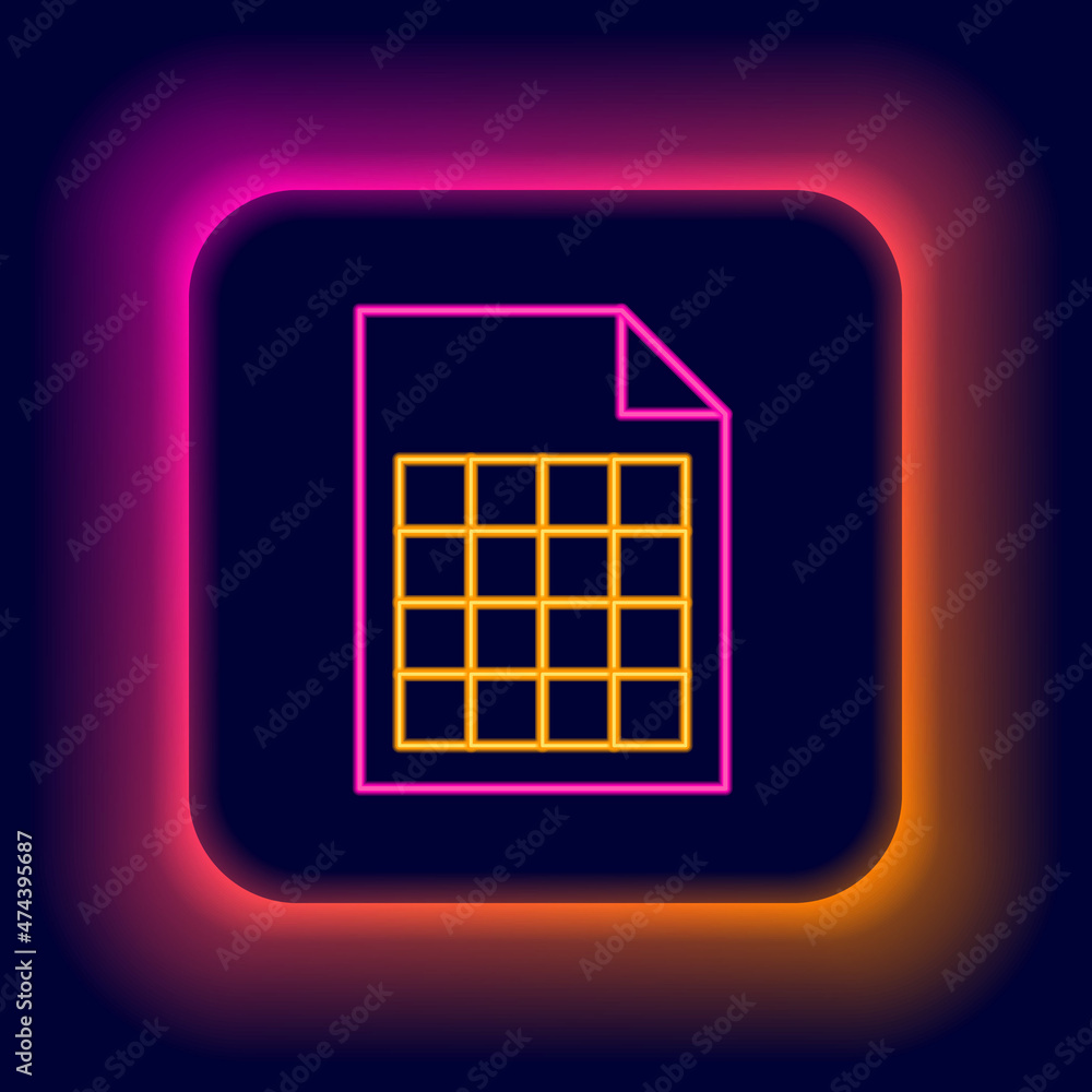Glowing neon line File document icon isolated on black background. Checklist icon. Business concept. Colorful outline concept. Vector Glowing neon line File document icon isolated on black background. Checklist icon. Business concept. Colorful outline concept. Vector