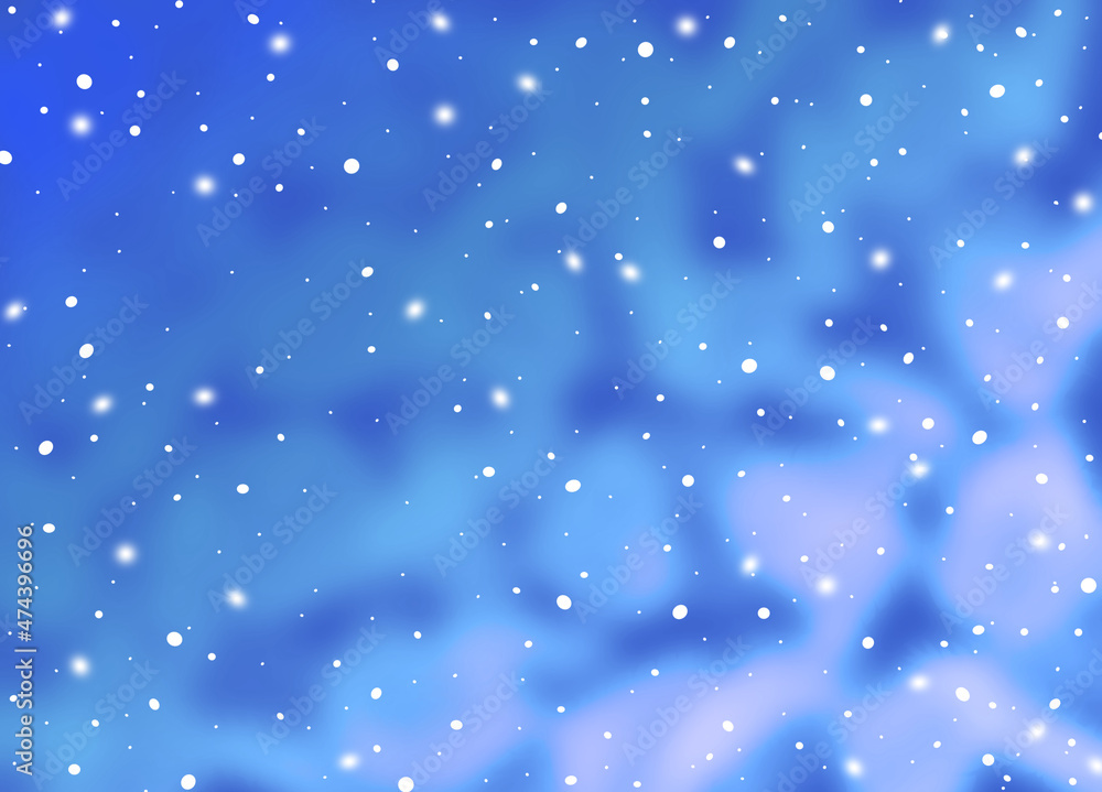 Watercolor Winter snowy Blurred Background. Colorful blue and violet gradient blots and drops. Multicolor Backdrop