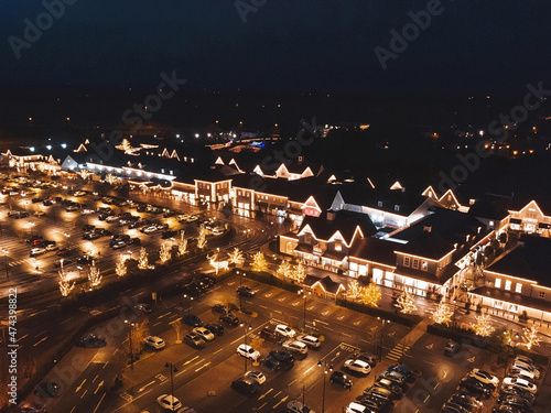 night christmas view of Kildare Village Outlet Shopping