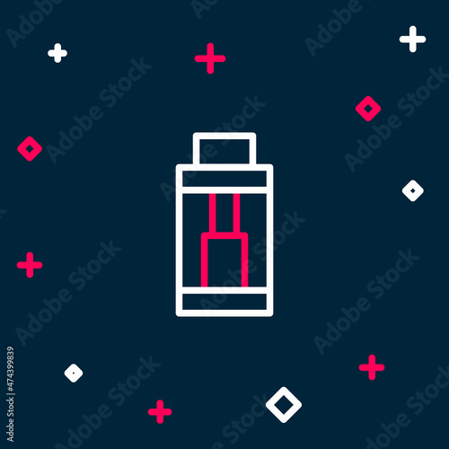 Line Vape mod device icon isolated on blue background. Vape smoking tool. Vaporizer Device. Colorful outline concept. Vector