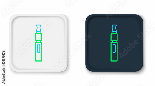 Line Electronic cigarette icon isolated on white background. Vape smoking tool. Vaporizer Device. Colorful outline concept. Vector