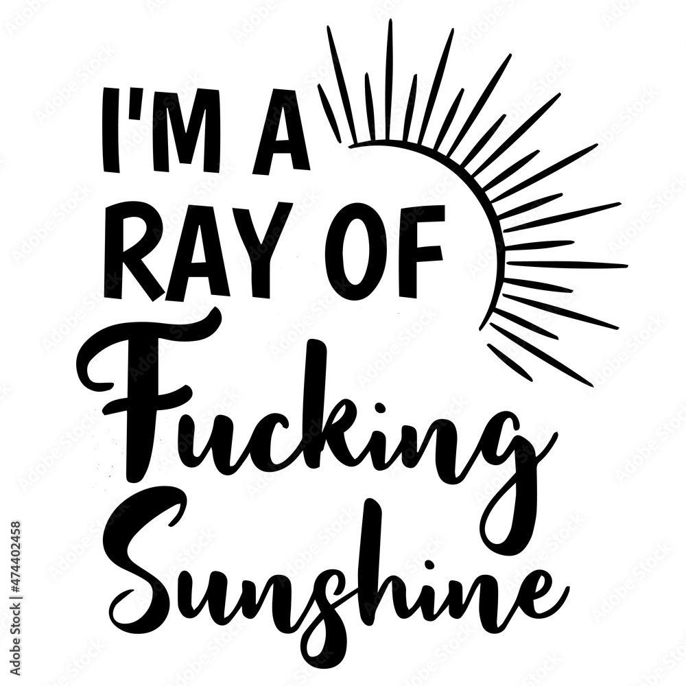 i'm a ray of fucking sunshine logo inspirational quotes typography lettering design