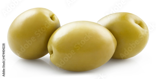 Close-up of delicious olives, isolated on white background