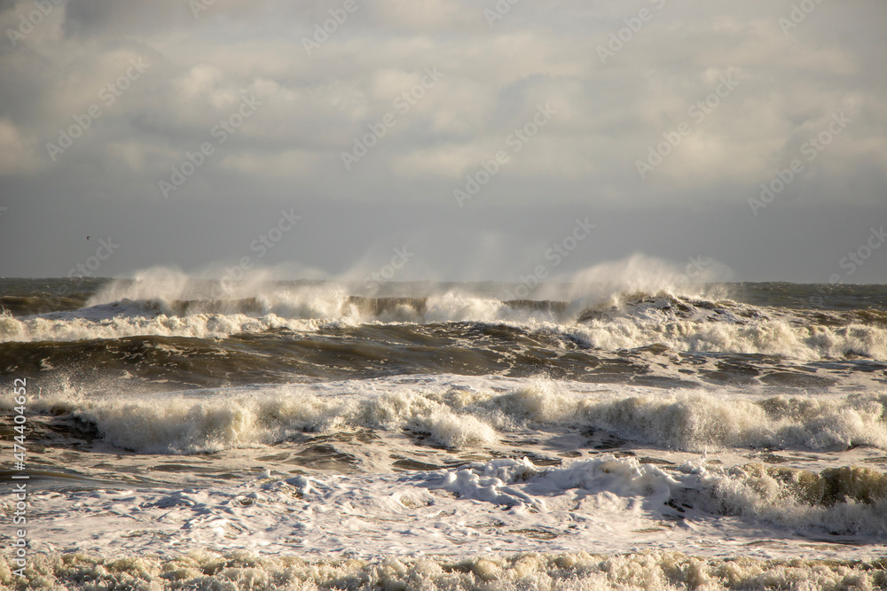 Waves crashing on a stormy day. Waves crashing on a stormy day.