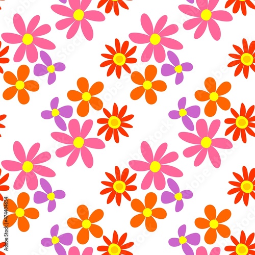 Beautiful seamless background with multicoloured floral pattern. Vector design. © Ростислав Кузнецов