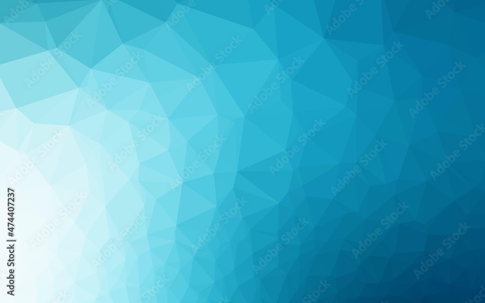 Light BLUE vector shining triangular template.