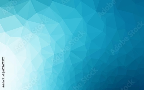 Light BLUE vector shining triangular template. © Dmitry