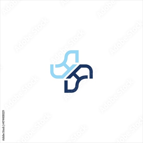 letter h logo vector template plus