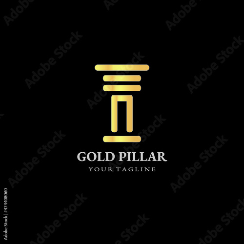 luxury gold pillar logo design template vector eps 10 best for law