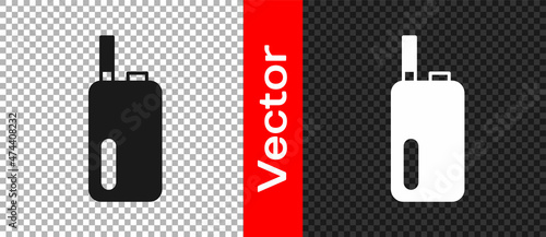 Black Electronic cigarette icon isolated on transparent background. Vape smoking tool. Vaporizer Device. Vector