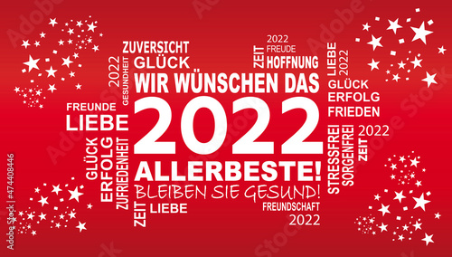 neujahrskarte - gute wünsche für das jahr 2022 - wir wünschen das allerbeste