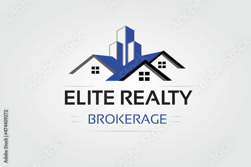 Obraz na plátne Real estate, architecture, buildings company logo