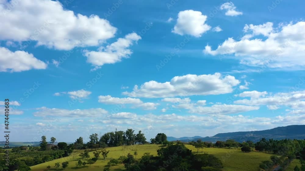 Rural landscape timelapse. Clouds timelapse at green countryside scenery. Rural landscape timelapse. Clouds timelapse at green countryside scenery.