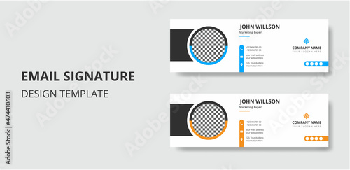 Creative corporate business email signature template or email footer and personal social media cover 