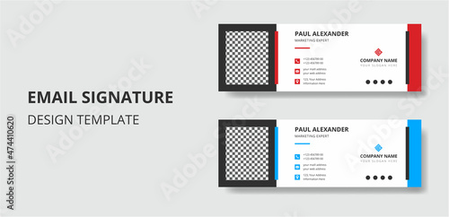 Creative corporate business email signature template or email footer and personal social media cover 