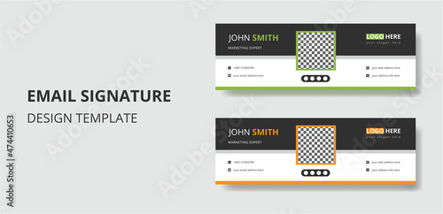 Creative corporate business email signature template or email footer and personal social media cover 