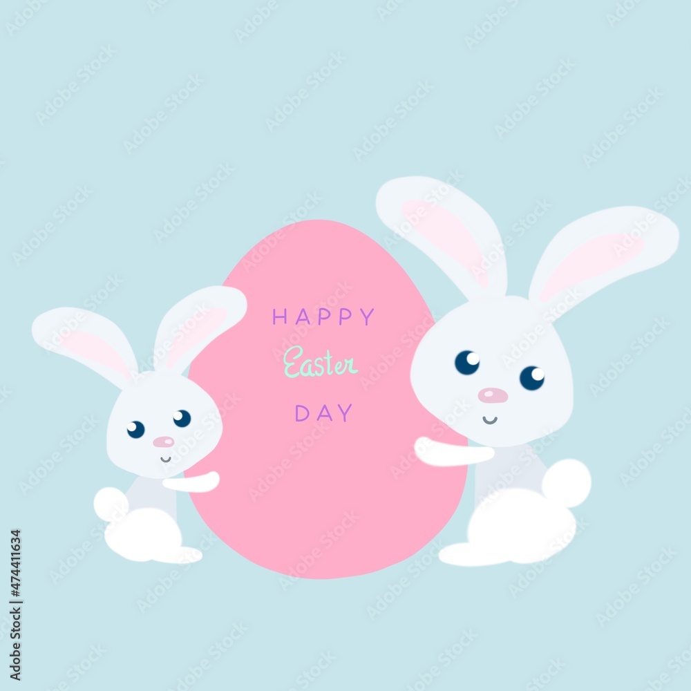 Obraz premium easter bunny with eggs