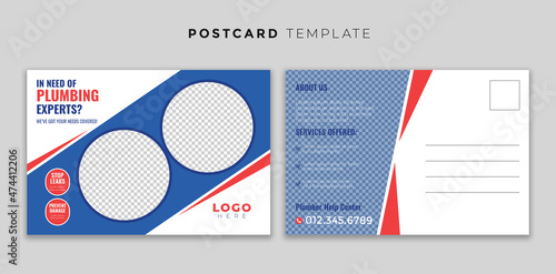 Plumbing Postcard Template Design