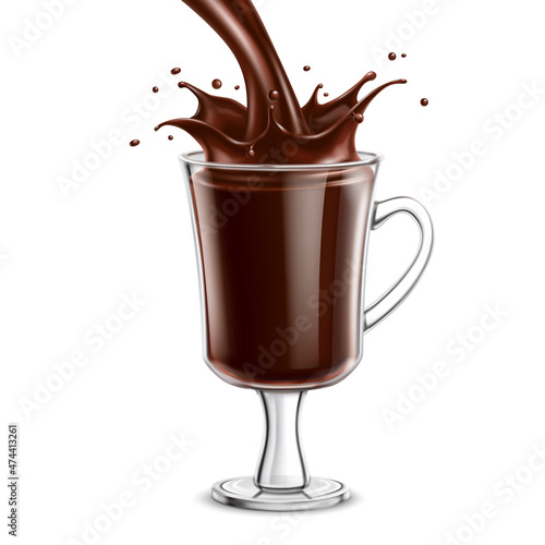 Hot chocolate isolated on white background. Vector illustration