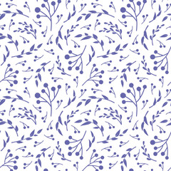 Wandcirkels Pantone 2022 very peri Very Peri bloemenpatroon paarse blaadjes  © Irin Fierce
