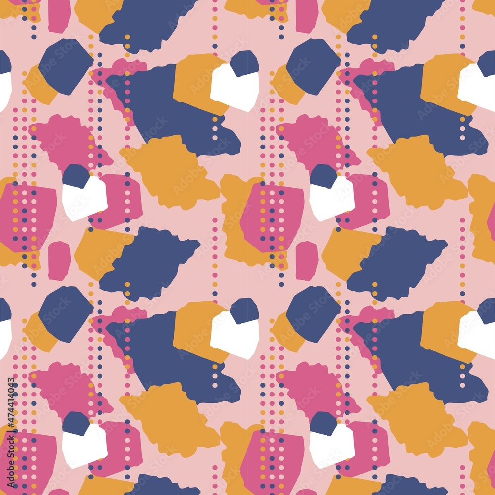 Abstract spot pattern with dots. Vector illustration.
