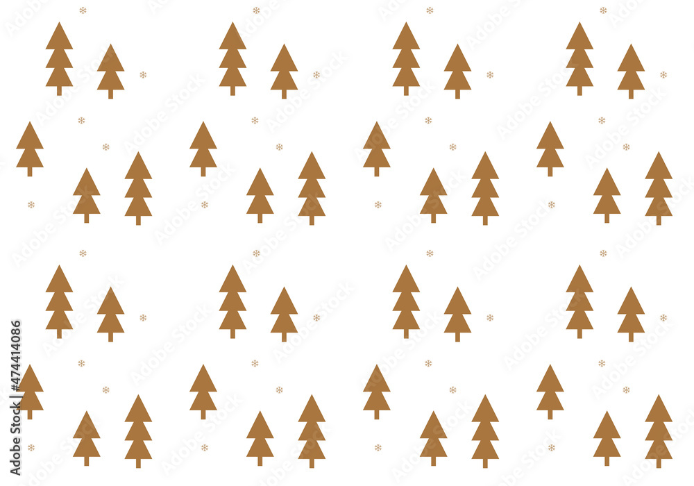 Christmas tree vector pattern. Seamless texture. Brown and white colour. Christmas tree vector pattern. Seamless texture. Brown and white colour.